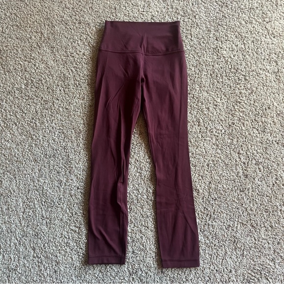 Women’s | Lululemon | Maroon Align High-Rise Pant 23” Leggings; Size 2 - Picture 3 of 7